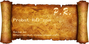 Probst Rózsa névjegykártya
