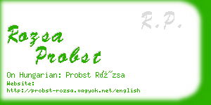 rozsa probst business card